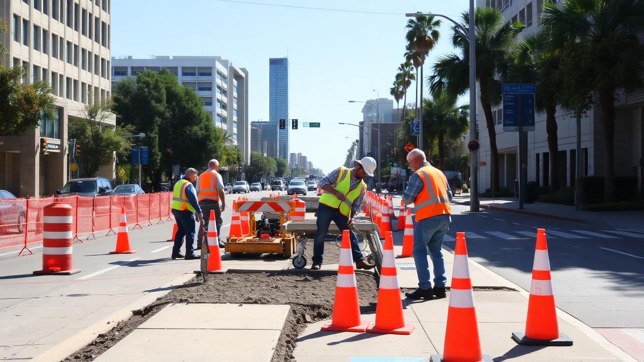 Driveway and sidewalk improvement project in Los Angeles